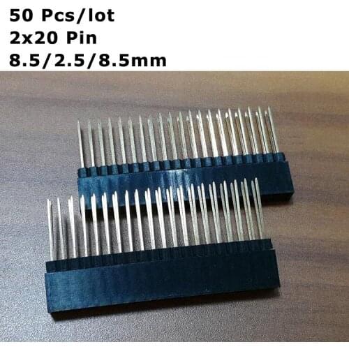 Hellotronics 50 Pcs/Lot Stacking Header for Raspberry Pi A+ Pi B+ Pi 2 Pi 3 Pi 4 - 2x20Pin Stackable Female Header Gold plated
