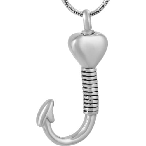 IJD9779 Hot Unique Design Plated Fishhook Ash Jewelry,Cremation Jewelry Pendant Women Man Wholesale Necklaces