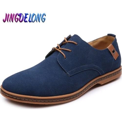 Classic Mens Casual Shoes Suede Leather Soft Mens Oxford Shoes Platform Lace-up Mens Walking Shoes Office Moccasins Footwear