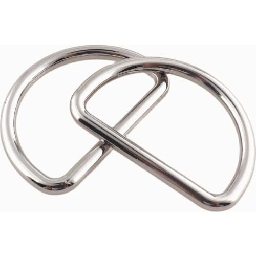 D Ring Silver ID: 40mm Zinc Alloy Loops Strap Buckle Hook Charm Making Hardware Jewelry Purse Handbag Bag DIY Accessories