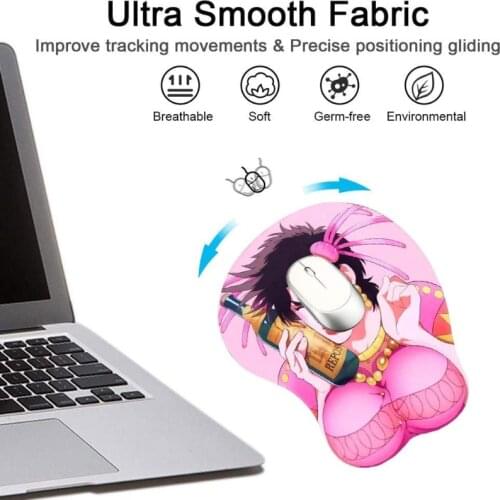 JoJo Anime Mouse Pads with Wrist Rest Support Soft Silicone Ergonomic 3D Mouse Pad Mat Gaming Mouse Pad for Computer Laptops