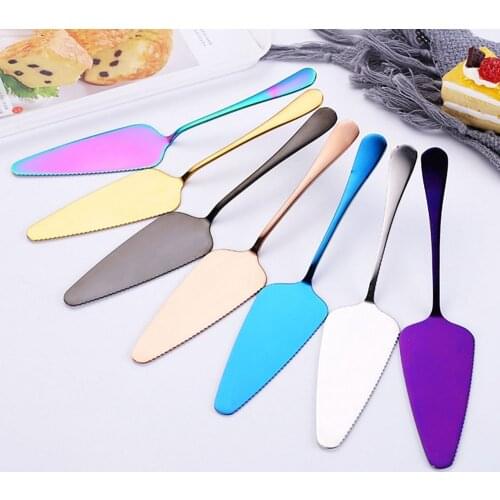 Creative Stainless Steel Serrated Edge Cake Cutter Pie Pizza Shovel Multicolor Cheese Spatula Kitchen Baking Tool