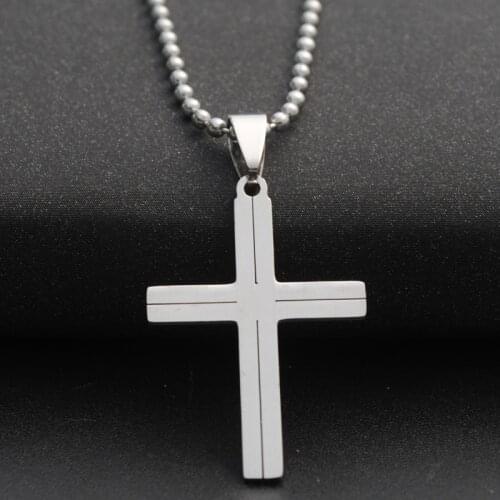10pcs Stainless Steel Love Heart Cross blessing Necklace simple Religion Christian Jesus Cross Faith lucky Necklace gift jewelry