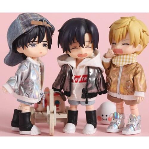 Ob11 bjd Doll denim jacket Cute suit for 1/12 bjd 16cm dolls Laser clothes, obitsu11,ob11 doll accessories Clothing doll clothes