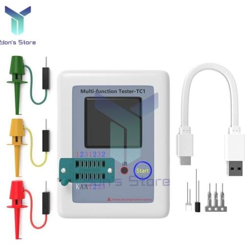 LCR-TC1 1.8 Inch TFT Multi-meter Transistor Tester LCD Display Diode Triode Capacitor Resistor Test Meter NPN PNP MOSFET ESR LCR