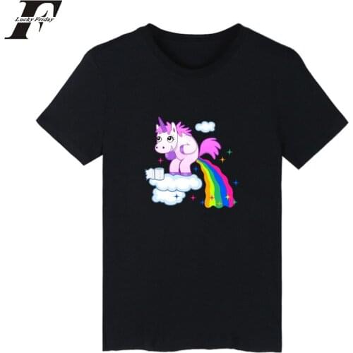 LUCKYFRIDAYF Unicorn Short Sleeve T Shirt Summer High Quality Soft Cotton Funny T-shirts wome Shirts O Neck Harajuku Tops