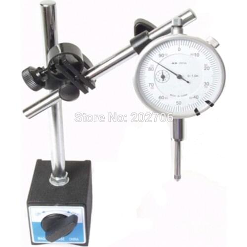 Magnetic stand with fine-adjustment & dial indicator 0-10mm with magnetic base
