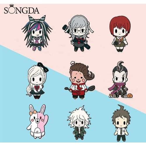 Anime Danganronpa V3 Brooch Lapel Pin Acrylic Kokichi Naegi Makoto Maizono Art Collar Pin Resin Badge For Fans Kids Jewelry Gift