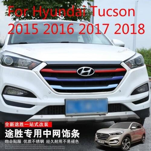 Stainless Steel And Abs Chrome In The Network To Change The Decorative Net Color Stickers For Hyundai Tucson 2015 2016 2017 2018