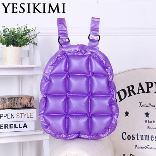 2017 New Women Beach Bags Waterproof Inflatable Purse Backpack Candy Color Jelly Diamond Lattice Quality PVC Purse For Travel