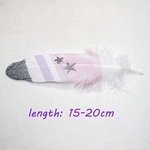 New 15-20cm glitter goose feather 6-8 inches 20pcs/bag multicolor dream catcher DIY material angel wings home decoration