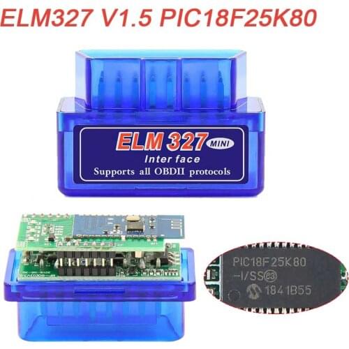 New ELM327 V1.5 PIC18F25K80 OBDII OBD2 Bluetooth For Android Windows Symbian Car Diagnostic ELM 327 V1.5 Code Reader Scanner