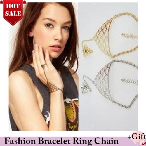 Lady Fashion finger ring hand chain harness slave Girl New Multi Chain Punk style Harness Finger Bangles For Women Jewelry