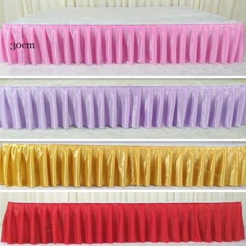 Transparent Ice silk wedding stage table skirting decoration banquet table skirt wedding backdrop for tablecloth table cover