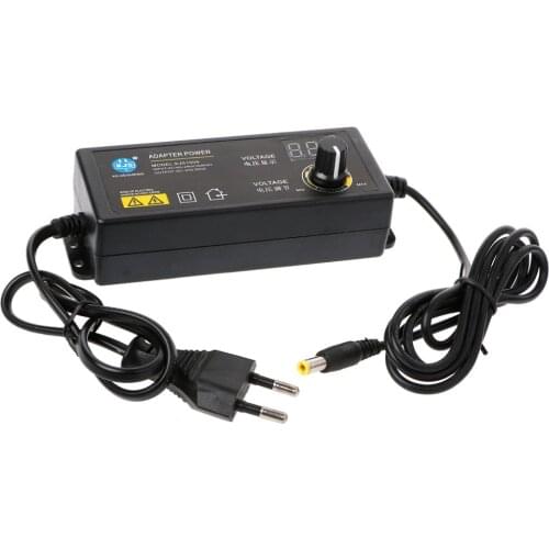60W 3-24V Adjustable Adapter With Display Screen Of Voltage DC5.5x2.1/2.5mm