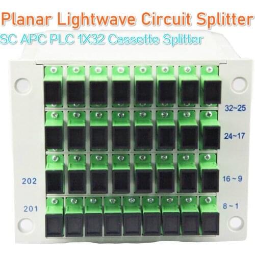 SC-APC 1x32 splitter Fiber Optical Box FTTH PLC Planar waveguide Lightwave Circuit splitter Optical Cassette Splitter Box 1*32