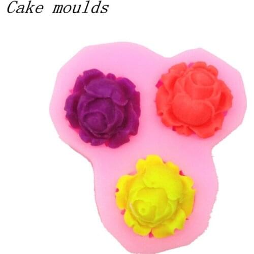 Silicone mold RS002 3D mini rose shape Fondant cake mold decoration tools baking ware Free shipping