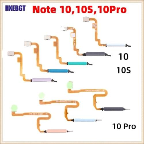 For Xiaomi Redmi Note 10 , 10 Pro Fingerprint Scanner Flex Cable Touch ID Sensor Home Button Key Smartphone Repair Parts