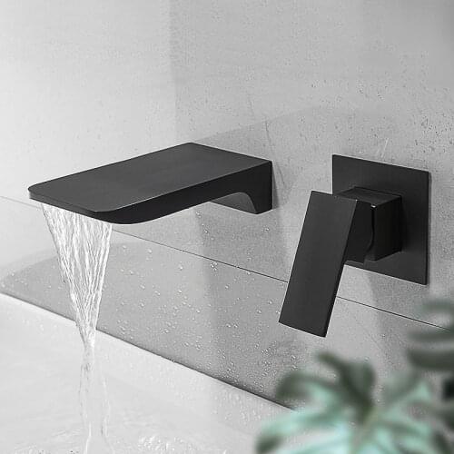 Modern Single Handle Bathroom Basin Taps Laundry Vanity Sink Faucet Black Finish Lavatory Tap
