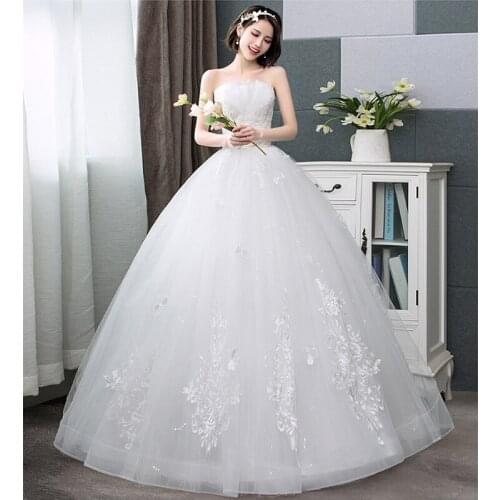 Wedding Dresses Backless Tube Top A line Lace Flower Sweet Heart Fashion Fantasy Sexy Bridal Dress