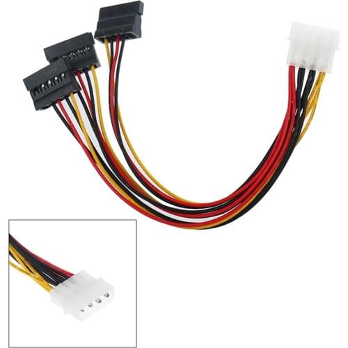 1pc 4Pin IDE Molex To 3 ATA SATA Power Splitter Extension Cable Connectors Hard Drive Power Cord
