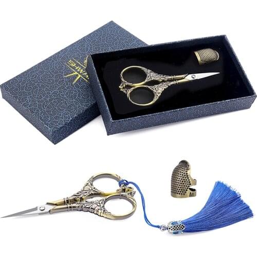 SHWAKK Embroidery Scissors Retro Scissor Stainless Steel High Quality Suitable for Professional Tailor Sewing and Quilting