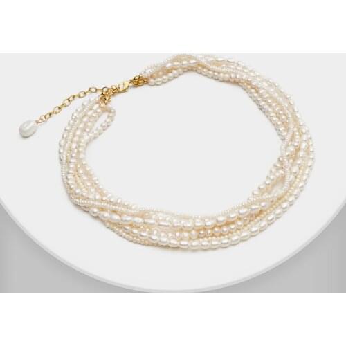 Vintage choker multilayer natural pearl necklace for wedding party girlfriend gift luxry necklace for woman girl dinner