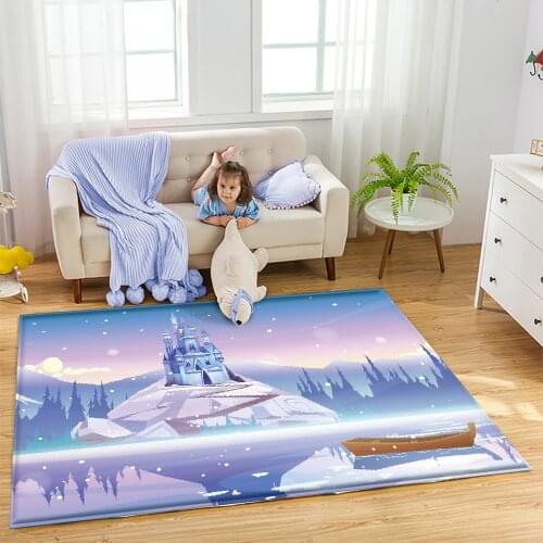Alfombra Hight Quality Childrens Rug Flannel Non-slip Wonderful World Carpet Ice Castle Childrens Decorative Carpet tapis