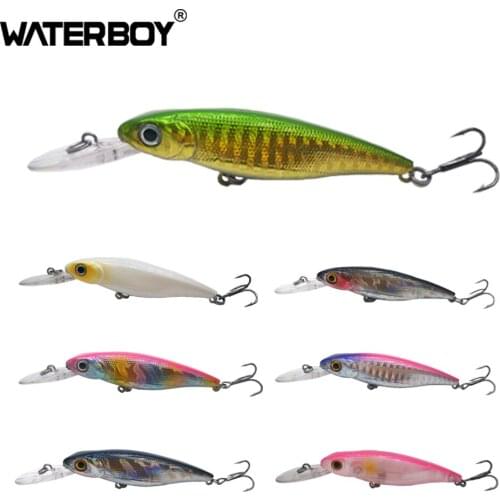 WATERBOY Fat Belly Floating Minnow Fishing Lure 68MM 7.4g Qualitied Sound Deep Swimming Artificial Bait Tackle Isca