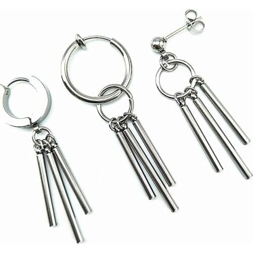 Titanium Stainless steel Tassel Stud Earrings Korean Jewelry For Men and Women KPOP BTSARMY Bangtan DNA V Kim Tae Hyung