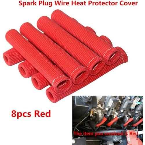1200° Spark Plug Wire Sheath Boot Heat Shield Protector Sleeve SBC BBC 454 350 Red Blue Black Auto Car Accessories 8PCS