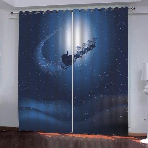 Blackout curtains blue curtain Customized 3d curtains simple and fresh modern thickening blackout curtains