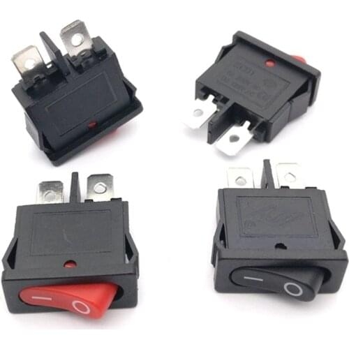 10PCS KCD1-110 10x22mmWhite Black Red Ultrathin Rocker Switch Small Instrument Power Switch 6A 250V 10A 125VAC