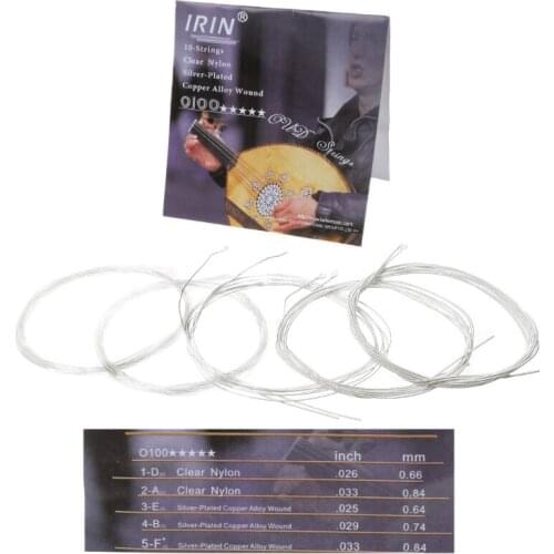 10pcs/set 0100 Oud Strings Clear Nylon String Silver Plated Copper Alloy Wound