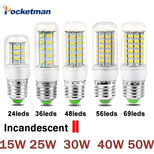 110V 220V 240V LED Corn Light Lamp E27 SMD5730 LED Lampada LED Bulb 24/36/48/56/69/81/89LEDs Chandelier Lights Drop zk30