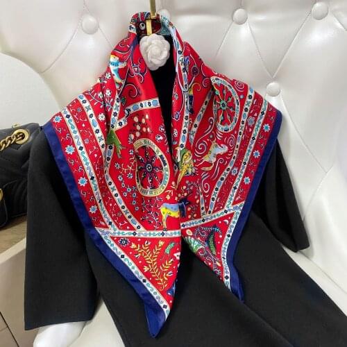 2021 luxury brand women scarf summer 100% silk scarves shawls lady wraps soft pashimina female Echarpe beach stole bandana