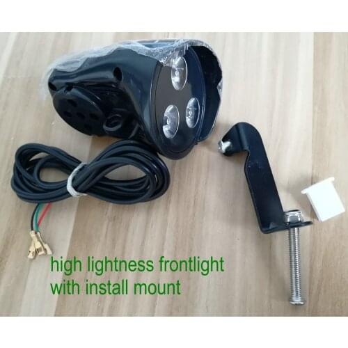 36v48v Universal LED Lamp Frontlamp Frontlight With Horn & Switch Electric Scooter Folding Bike MTB ATV MONIMOTO Conversion Part