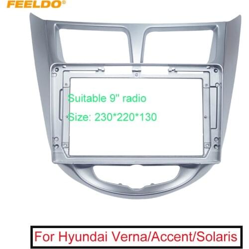 Car Stereo 2Din Fascia Frame for Hyundai Verna/Accent/Solaris/i-25/DODGE Attitude 9" Big Screen CD/DVD Dash Mount Trim Kit