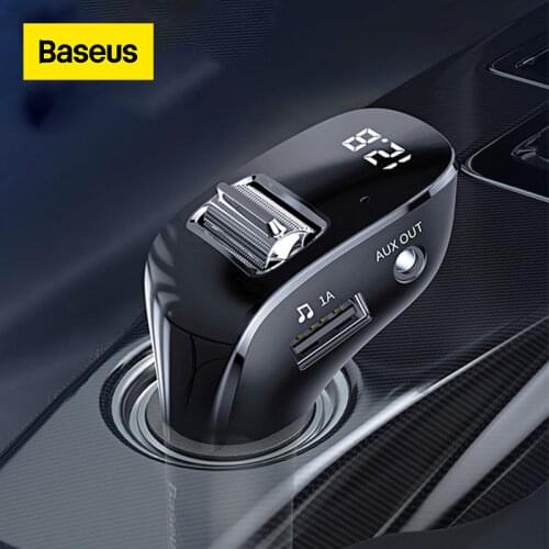 Baseus Car AUX Bluetooth Adapter Handsfree Car Kit Auto Mp3 Player Bluetooth Receiver With Dual USB Car Charger FM Transmitter