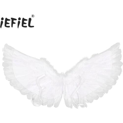 White Feather Angel Wings Dance Party Cosplay Costume Stage Show Masquerade Carnival Fancy Angel Wings Dance Stage Performance