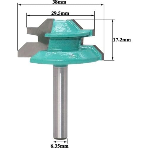 Free shipping 1PC Small Lock Miter Router Bit Anti-kickback 45 Degree 1/4 6.35mm Inch Stock Shank Tenon Cutter for Woodworking