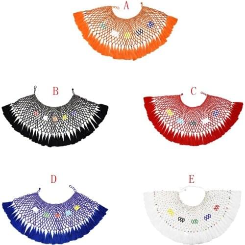 Bohemian Ethnic Five-Color Tassel Pearl Shawl Collar Necklace Color Beaded Ladies Necklace For Women Necklace Jewelry 2019