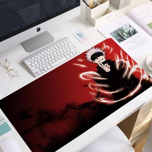 Anime Jujutsu Kaisen 90x40cm XL Locking Edge Large Gaming Mouse Pad Computer Gamer CS GO Keyboard Mouse pad manga mouse pad mat