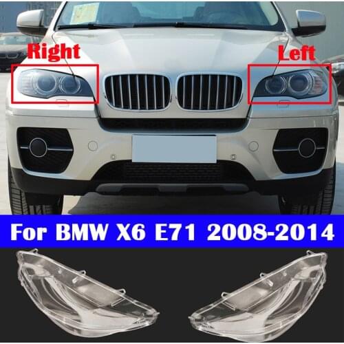 For BMW X6 E71 2008-2014 Auto Lampshade Lens Glass Lamp Light Case Car Front Headlight Cover Headlamp Shell xDrive 35i/40i/50i