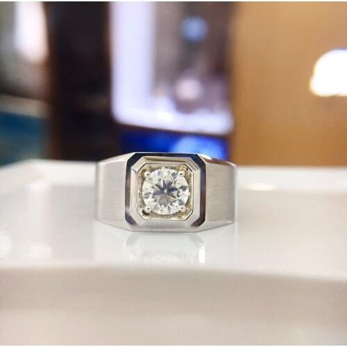 100% Real 0.8carat Round Cut F-G Color SI Diamond Wedding Band Engagement Ring for Women Solid 18k White Gold