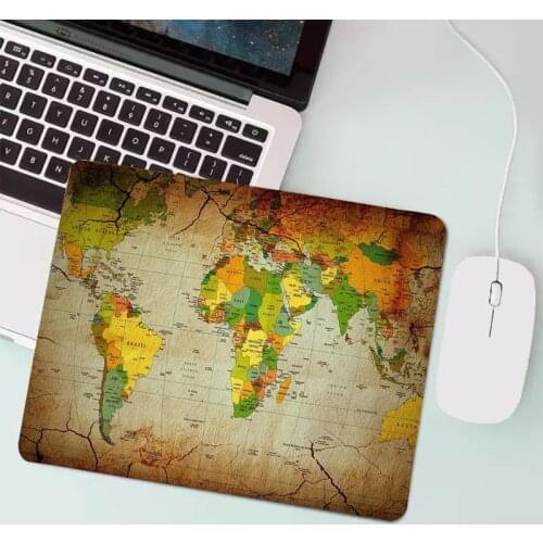 Mouse Pad Small Gaming Accessories Keyboard Mouse Mat Gabinete PC Gamer Computer Mousepad Rubber World Map Old LOL CSGO Desk Mat