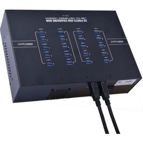 Ladagogo 20 Port multi usb hub power Charging Station for Tablet/Cellphone/iPad Built-in 5V 40A Power Adapter