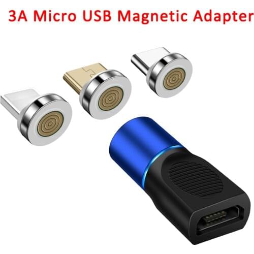 3A Magnetic Micro USB Fast Charging Adapter Micro USB Female Converter For iPhone Xiaomi Redmi HUAWEI SAMSUNG S7 S6 Edge QC3.0