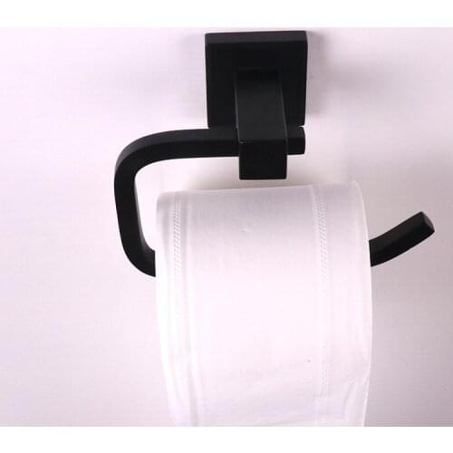 Matte Black high quality stainless steel bathroom toilet square paper holder