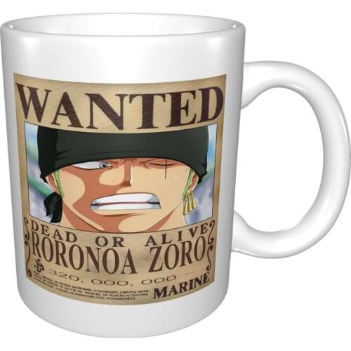 Mens Wanted Roronoa Zoro Black Mug Coffee Cup Coffee Mug Tea Cup Set Cat Paw Cup Mugs Printing